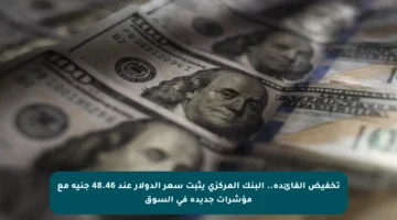 تخفيض الفائدة.. البنك المركزي يثبت سعر الدولار عند 48.46 جنيه مع مؤشرات جديدة في السوق